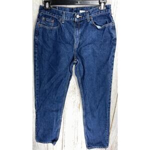Vintage Levis 505 Womens Straight Jeans 14 Blue Dark Wash Denim Lower Rise Y2K